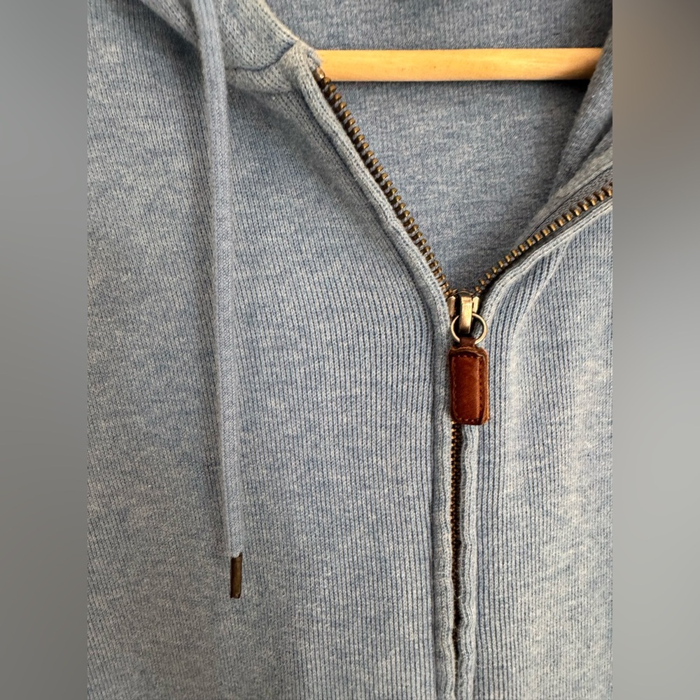 Polo Ralph Lauren Blue Full Zip Hoodie Sweater | Cotton Knit | Size M - Picture 4 of 10